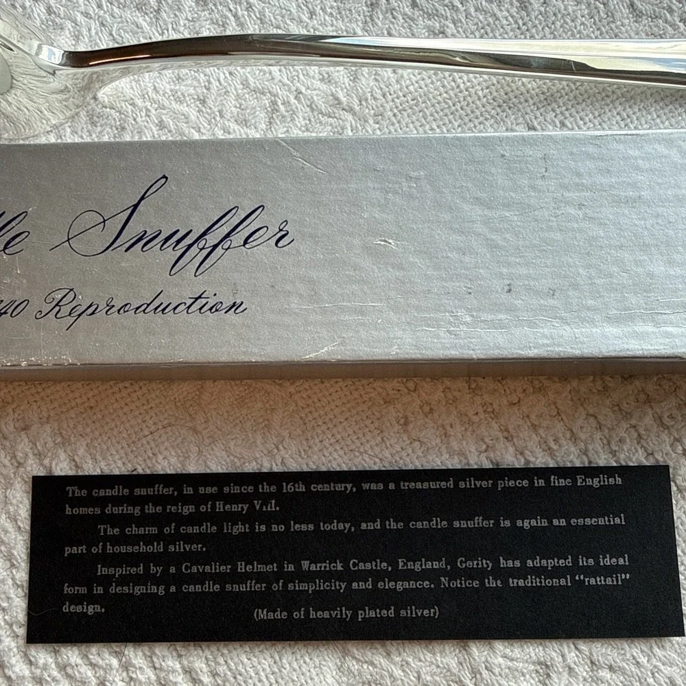 Gerity Silverplate Candle‎ Snuffer 1740 Reproduction The Cavalier Helmet Snuffer